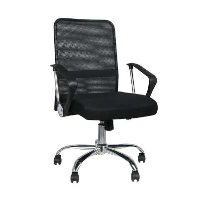 Black Color Height-adjustable Nylon Chrome Base Full  Mesh Seat Office Task Chair for Staff