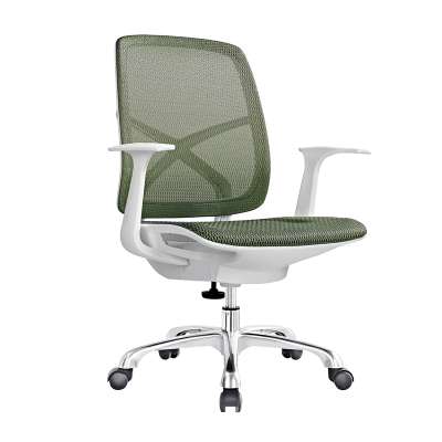 Ergonomic Style White Frame Green Mesh Office Staff Chair Korea Office Chair for Home