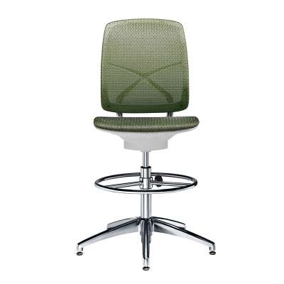 Height Adjustable Mesh Back Office High Bar Stool Chair without Wheels for Office and Home