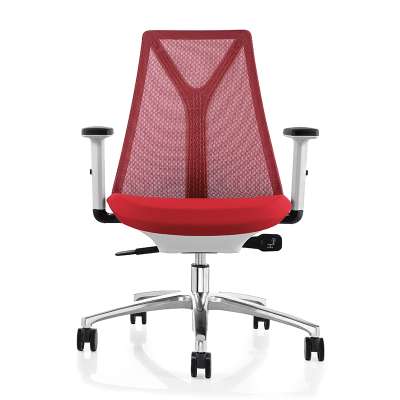 Y Shape Back Support Red Mesh Medium Back  Ergonomic Task Chair For Office and Home