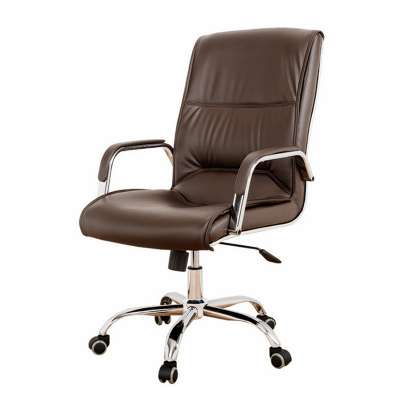 Modern Style Brown Durable Synthetic Leather Material Reclining Boss King CEO Office Chairs with Fixed Armrest