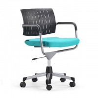 GS-G1796A White Plastic back colorful fabric seat swivel office Chair