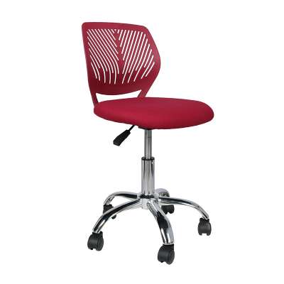 Modern Simple Red Plastic Back Kids and Child Study Student Office Chair no Armrest